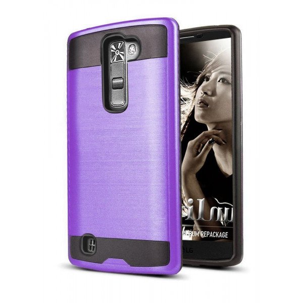 Wholesale LG Tribute 5 K7 Iron Shield Hybrid Case (Purple)